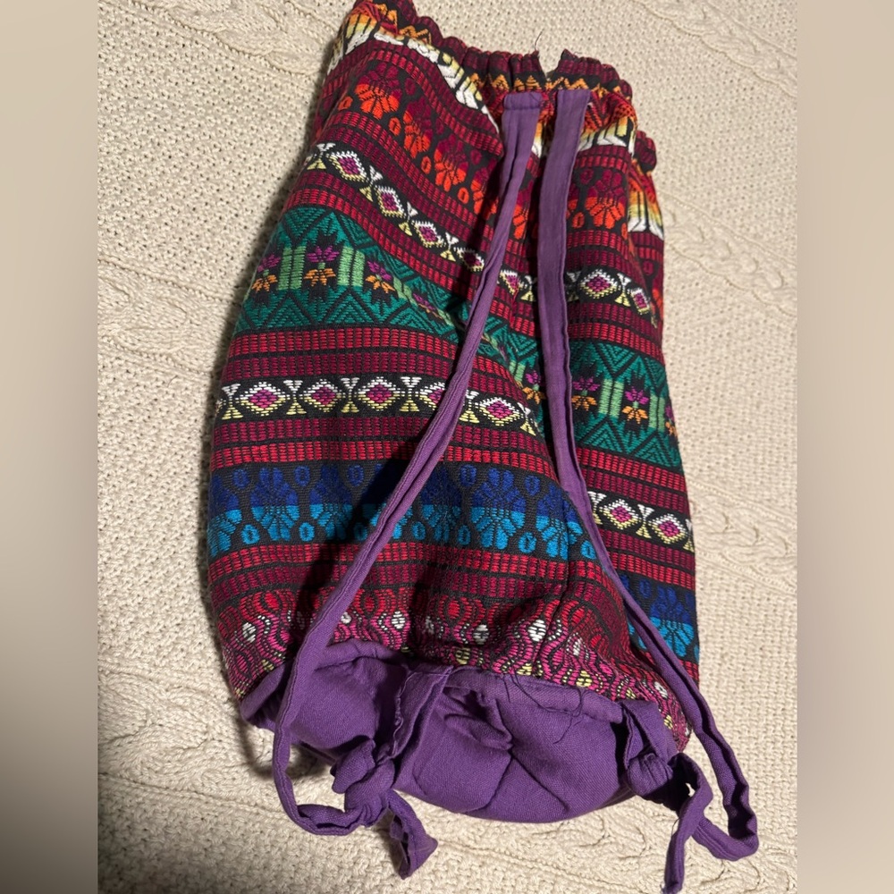 Colorful Patterned Drawstring Backpack - Picture 6 of 7
